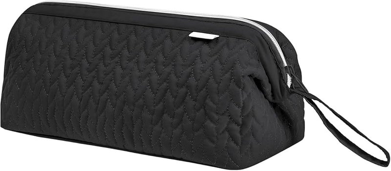 Black Waterproof Travel Storage Bag for Hair Tools with Double Pockets and Carry Handle - Image 1